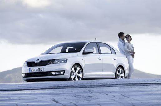 Couple with Skoda Rapid